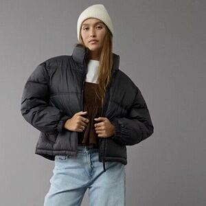 American Eagle AE Charcoal Puffer Jacket Oversized XS